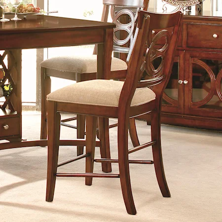 Pub-Height Chair/Bar Stool with Wood Veneers